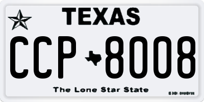 TX license plate CCP8008