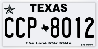 TX license plate CCP8012