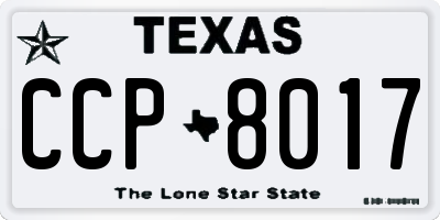 TX license plate CCP8017