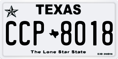 TX license plate CCP8018