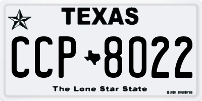 TX license plate CCP8022