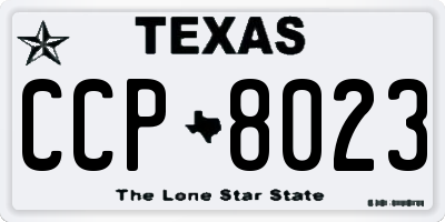 TX license plate CCP8023