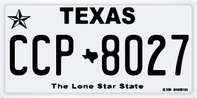 TX license plate CCP8027