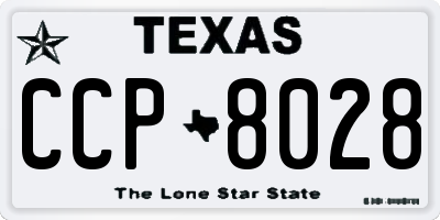 TX license plate CCP8028