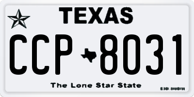 TX license plate CCP8031