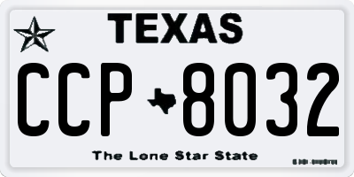 TX license plate CCP8032