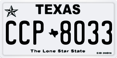 TX license plate CCP8033