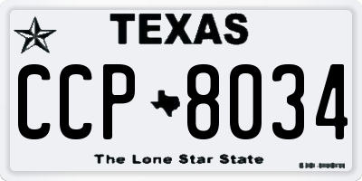 TX license plate CCP8034