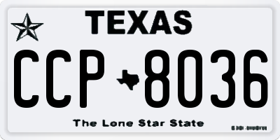 TX license plate CCP8036