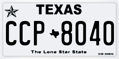 TX license plate CCP8040