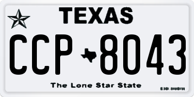 TX license plate CCP8043