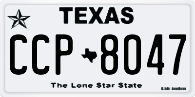 TX license plate CCP8047