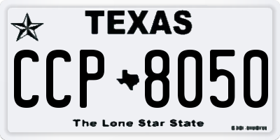 TX license plate CCP8050