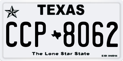 TX license plate CCP8062