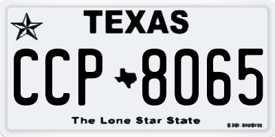 TX license plate CCP8065