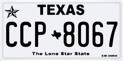 TX license plate CCP8067