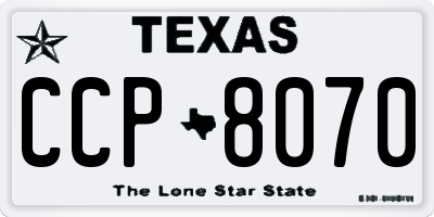 TX license plate CCP8070