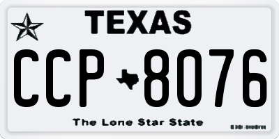 TX license plate CCP8076