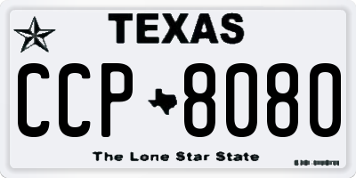 TX license plate CCP8080