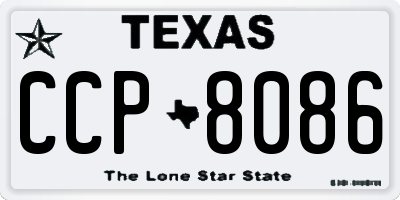 TX license plate CCP8086