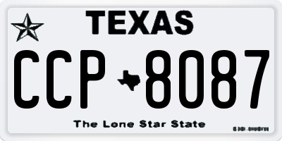 TX license plate CCP8087