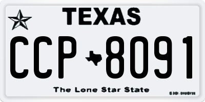 TX license plate CCP8091