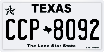 TX license plate CCP8092