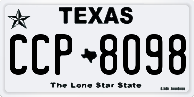 TX license plate CCP8098