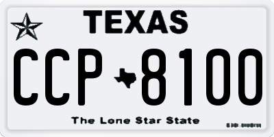 TX license plate CCP8100