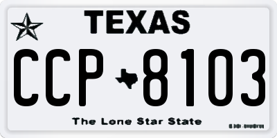 TX license plate CCP8103