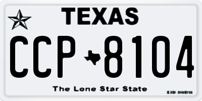 TX license plate CCP8104