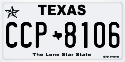 TX license plate CCP8106