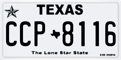 TX license plate CCP8116