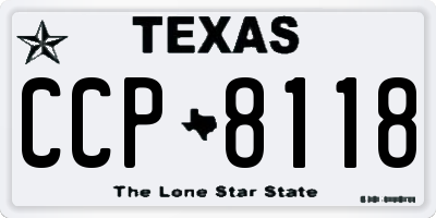 TX license plate CCP8118