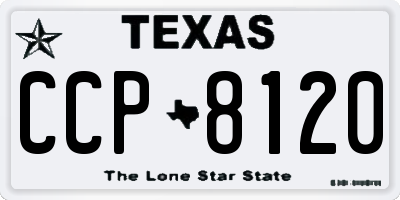 TX license plate CCP8120