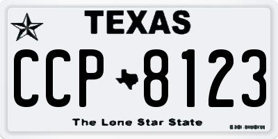 TX license plate CCP8123