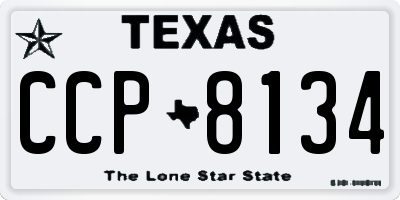 TX license plate CCP8134