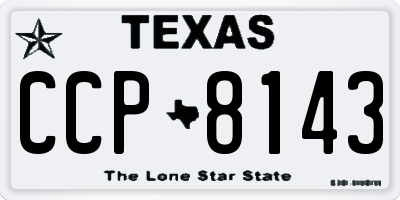 TX license plate CCP8143