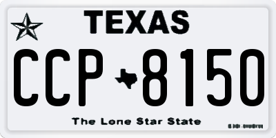 TX license plate CCP8150