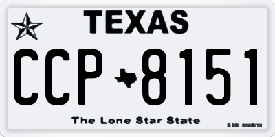 TX license plate CCP8151