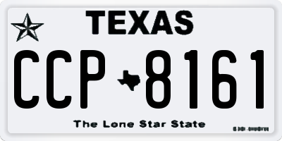 TX license plate CCP8161