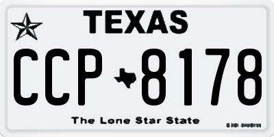 TX license plate CCP8178
