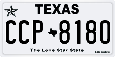 TX license plate CCP8180
