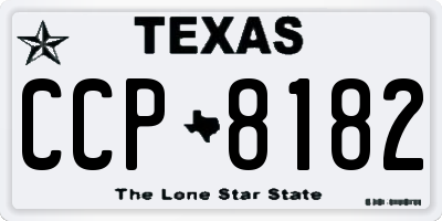 TX license plate CCP8182