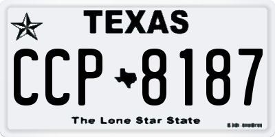 TX license plate CCP8187