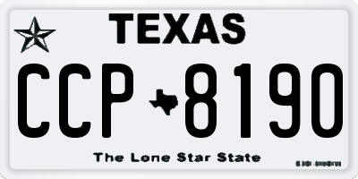 TX license plate CCP8190