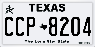 TX license plate CCP8204