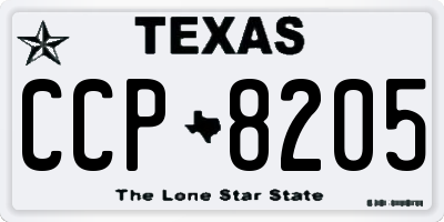TX license plate CCP8205