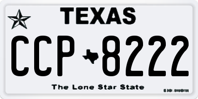 TX license plate CCP8222