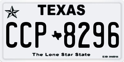 TX license plate CCP8296